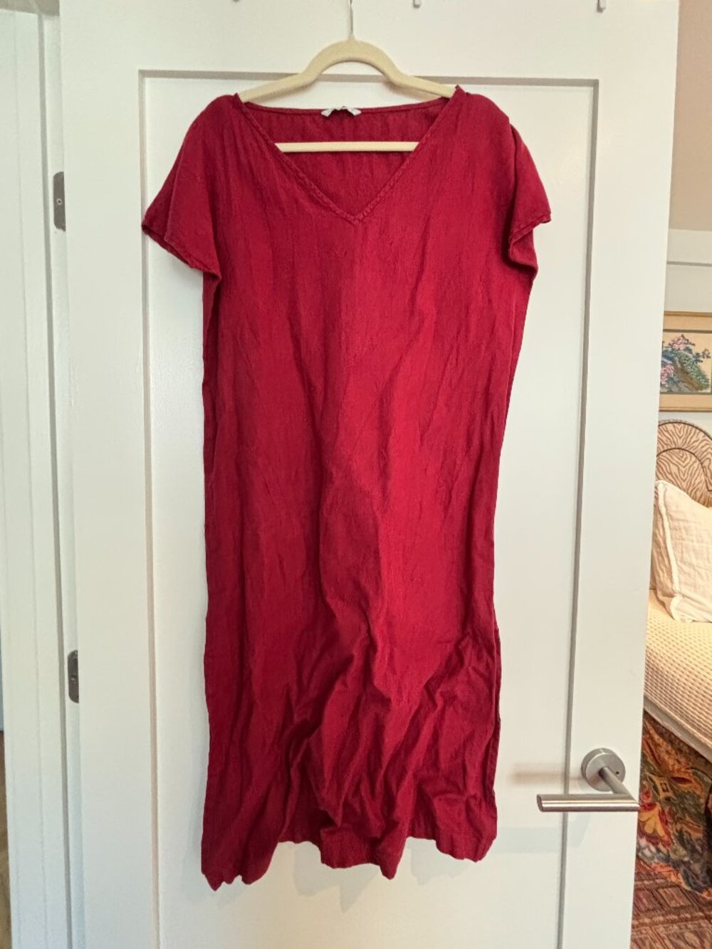 Linenfox Red Linen Tunic Dress